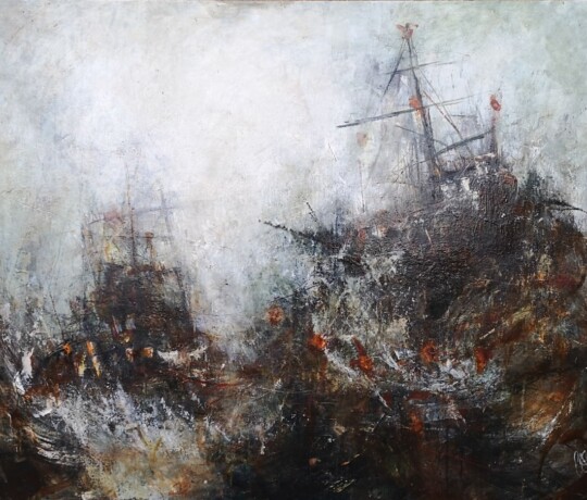 An answer from the shore - Oil on board, (2020) SOLD