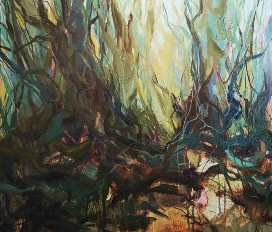 The secret of silence - Oil on board, 20 x 20 inches (2021) Available