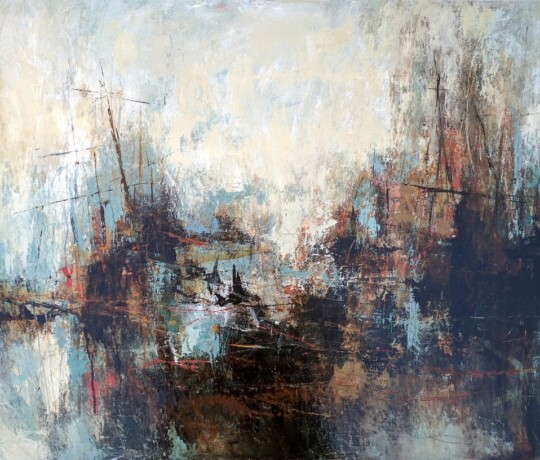 Remnants of the storm - Mixed media on board, 24 x 36 inches (2018) SOLD
